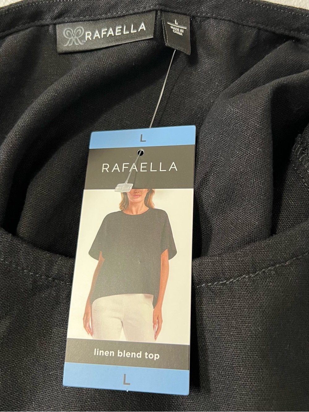 Women Rafaella Black Short-Sleeve Crewneck Shirt - Picture 4 of 6